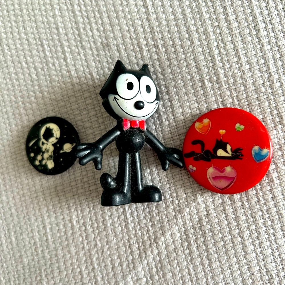 3 Vintage Felix The Cat Pins